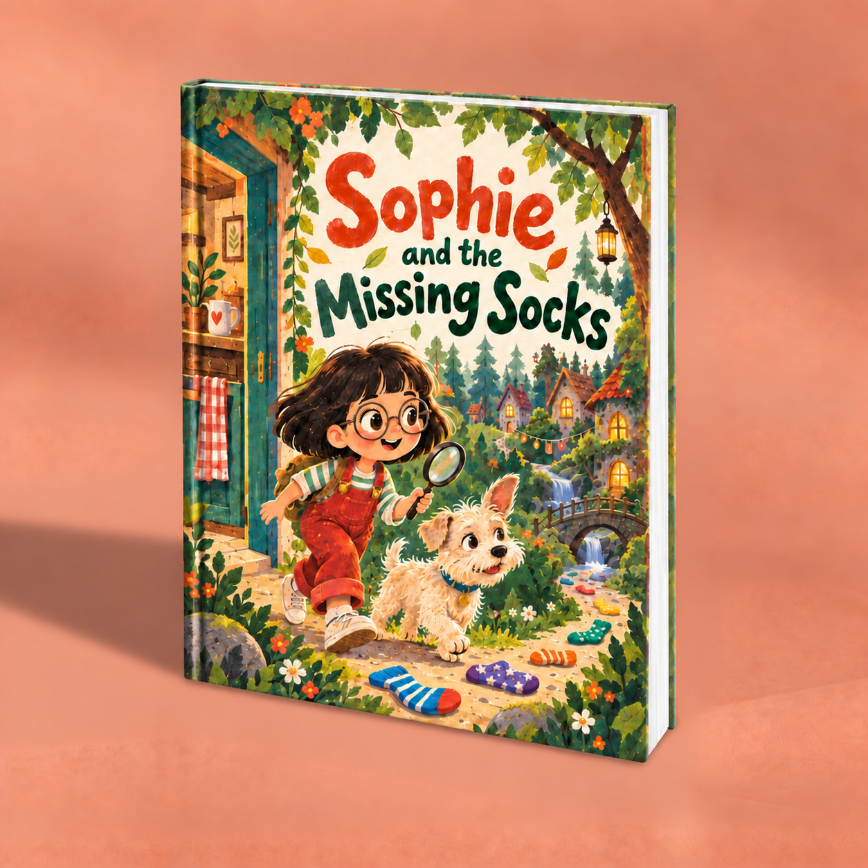 Sophie and the Missing Socks personalized book mockup